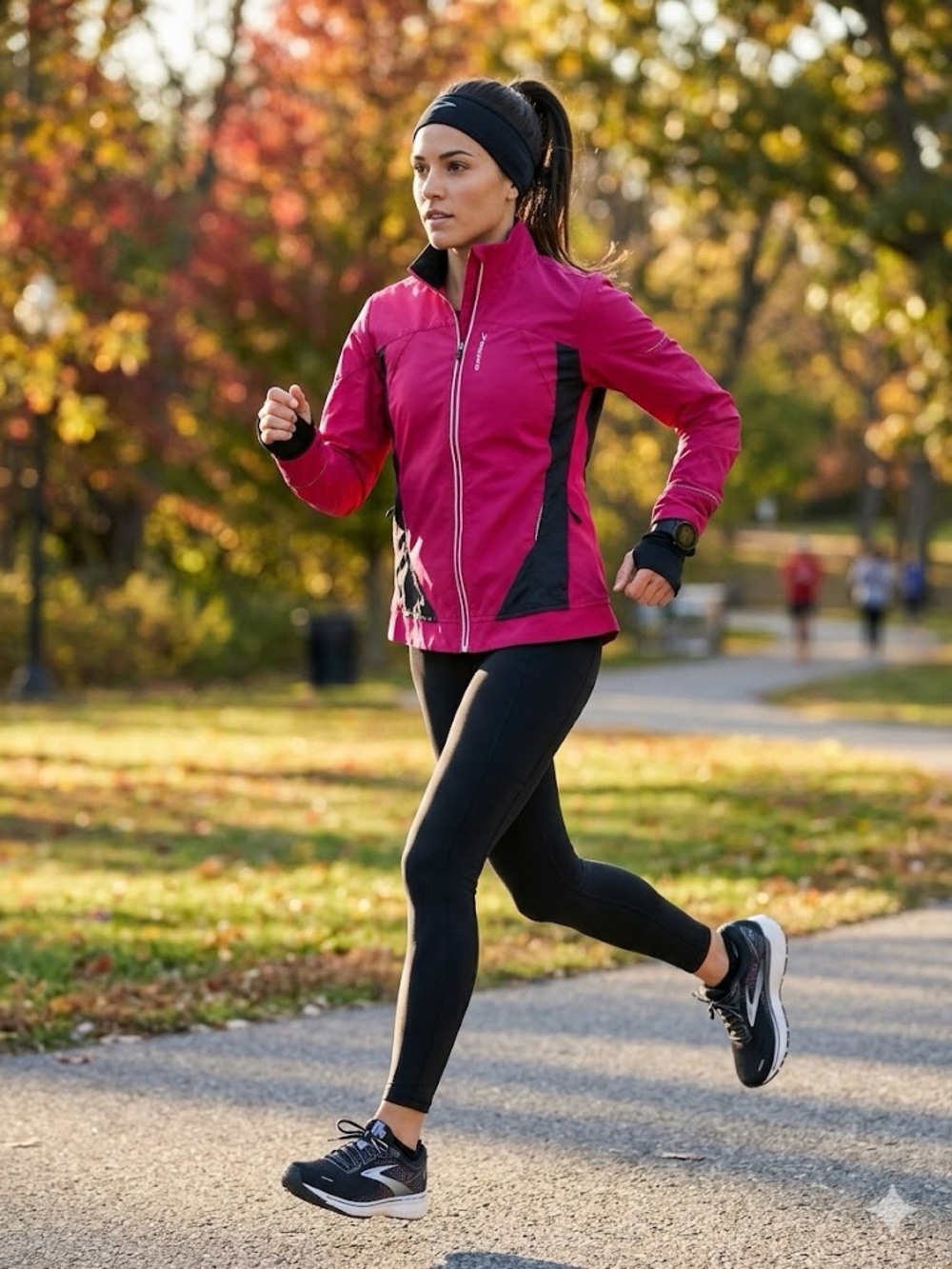 Brooks Magenta & Black Women's Running Jacket Shelter Technology